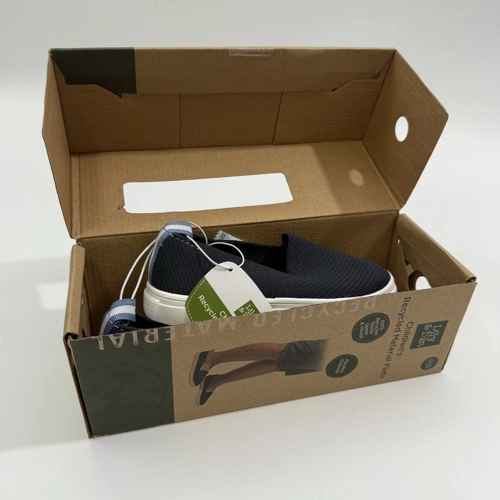 NEW Lily & Dan Toddler Recycled Material Flats Slip-On Sneakers Blue Size 9/10 - Picture 2 of 12